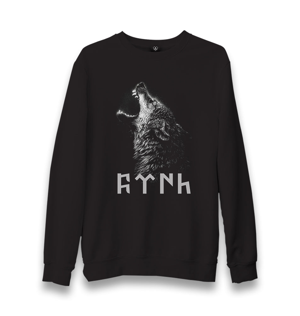 Turk Howling Wolf Unisex Black Sweatshirt - Premium  from W.E.N.S. WIND - Just 10990! Shop now at W.E.N.S. WIND