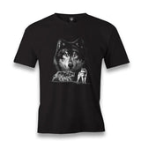 Wolfs - Wild Guardians Men's Black Tshirt - Premium  from W.E.N.S. WIND - Just 6490! Shop now at W.E.N.S. WIND