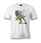 Dinosaur - Trex Men's White Tshirt - Premium  from W.E.N.S. WIND - Just 6490! Shop now at W.E.N.S. WIND