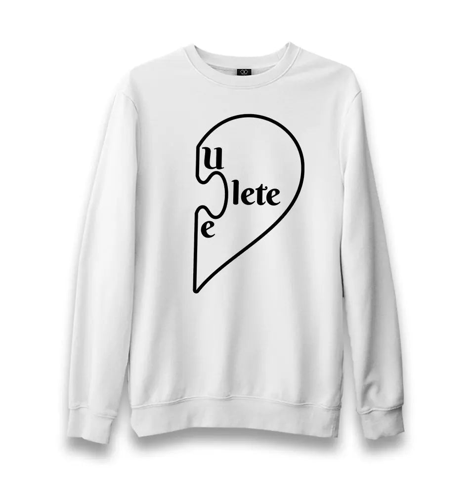 You Complete Me Right - White Unisex White Sweatshirt - Premium  from W.E.N.S. WIND - Just 10990! Shop now at W.E.N.S. WIND