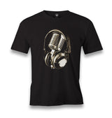 Microphone and Headphone Men's Black Tshirt - Premium  from W.E.N.S. WIND - Just 6490! Shop now at W.E.N.S. WIND