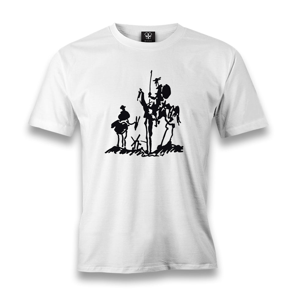 Picasso - Don Quijote Men's White Tshirt - Premium  from W.E.N.S. WIND - Just 6490! Shop now at W.E.N.S. WIND