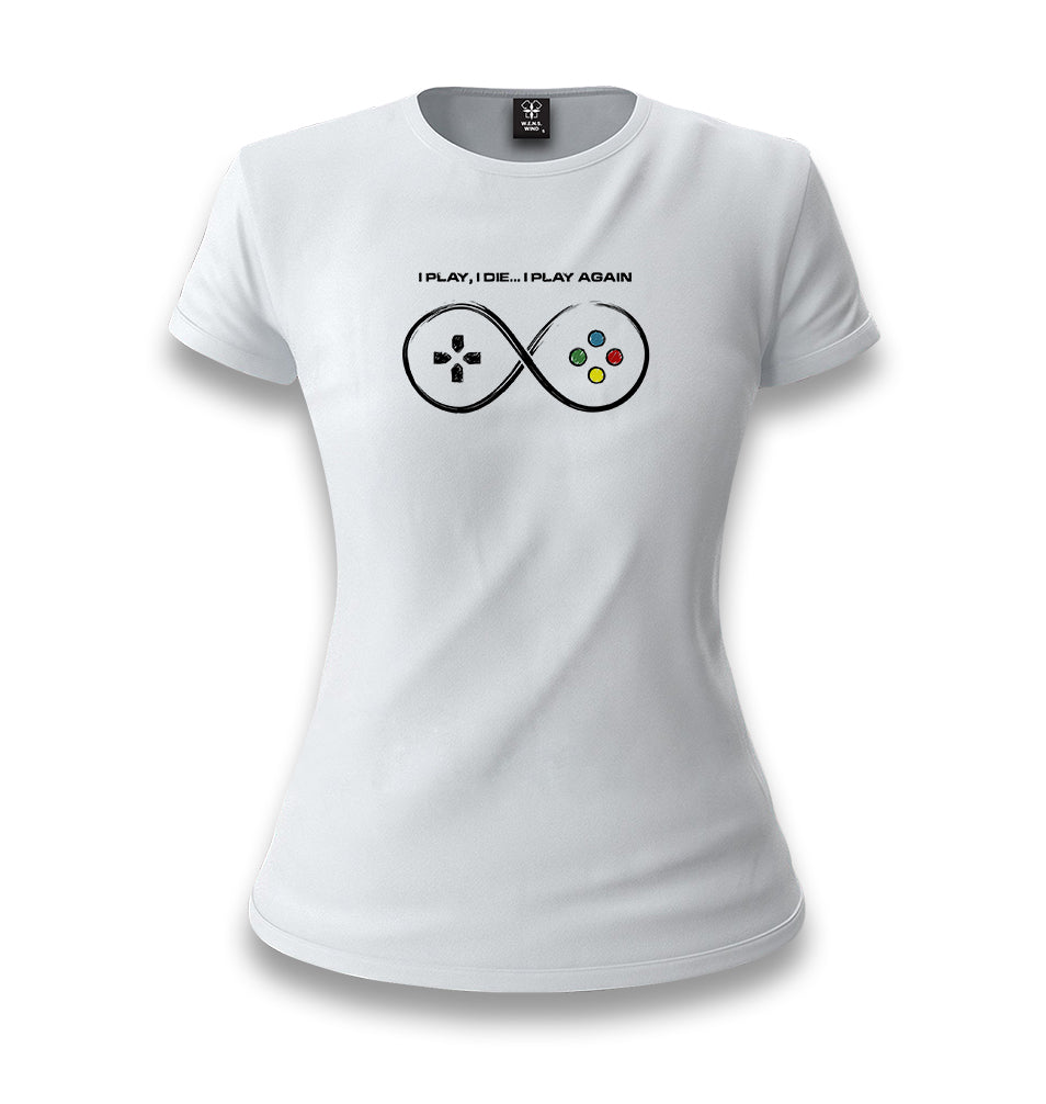 Play And Die White Women T-shirt - Premium  from W.E.N.S. WIND - Just 6490! Shop now at W.E.N.S. WIND