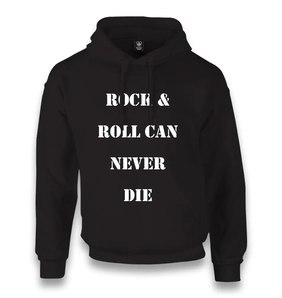 Rock'n Roll Can Never Die Unisex Black Hoodie - Premium  from W.E.N.S. WIND - Just 11990! Shop now at W.E.N.S. WIND