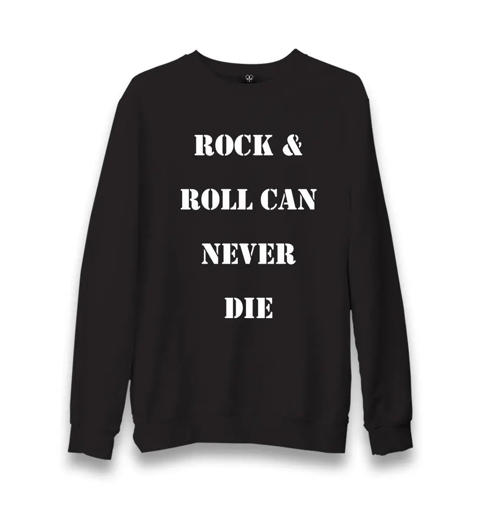 Rock'n Roll Can Never Die Unisex Black Sweatshirt - Premium  from W.E.N.S. WIND - Just 10990! Shop now at W.E.N.S. WIND