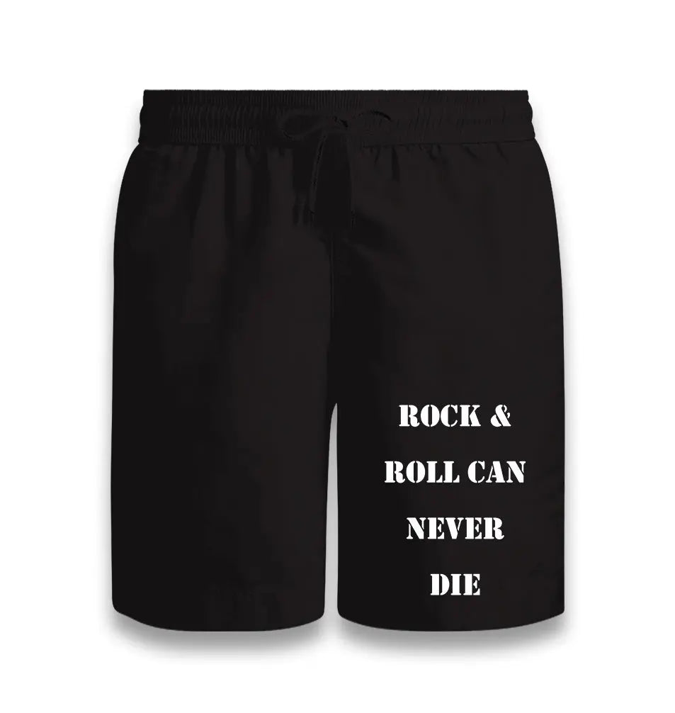 Rock'n Roll Can Never Die Black Shorts - Premium  from W.E.N.S. WIND - Just 7990! Shop now at W.E.N.S. WIND