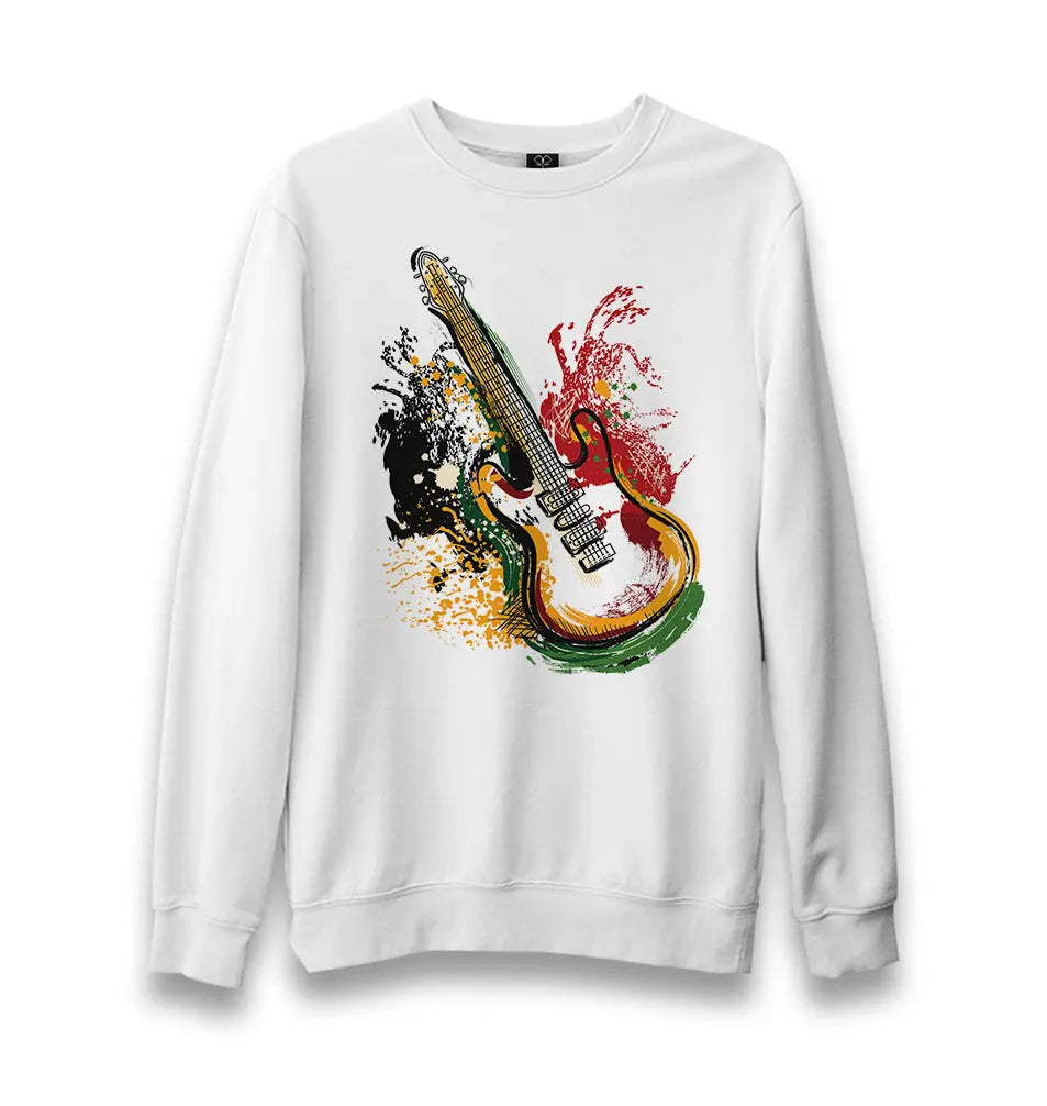 Guitar Colors Unisex White Sweatshirt - Premium  from W.E.N.S. WIND - Just 10990! Shop now at W.E.N.S. WIND