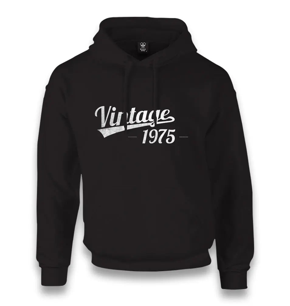 Vintage 1975 Unisex Black Hoodie - Premium  from W.E.N.S. WIND - Just 11990! Shop now at W.E.N.S. WIND