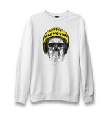 Skull - Helmet Unisex White Sweatshirt - Premium  from W.E.N.S. WIND - Just 10990! Shop now at W.E.N.S. WIND