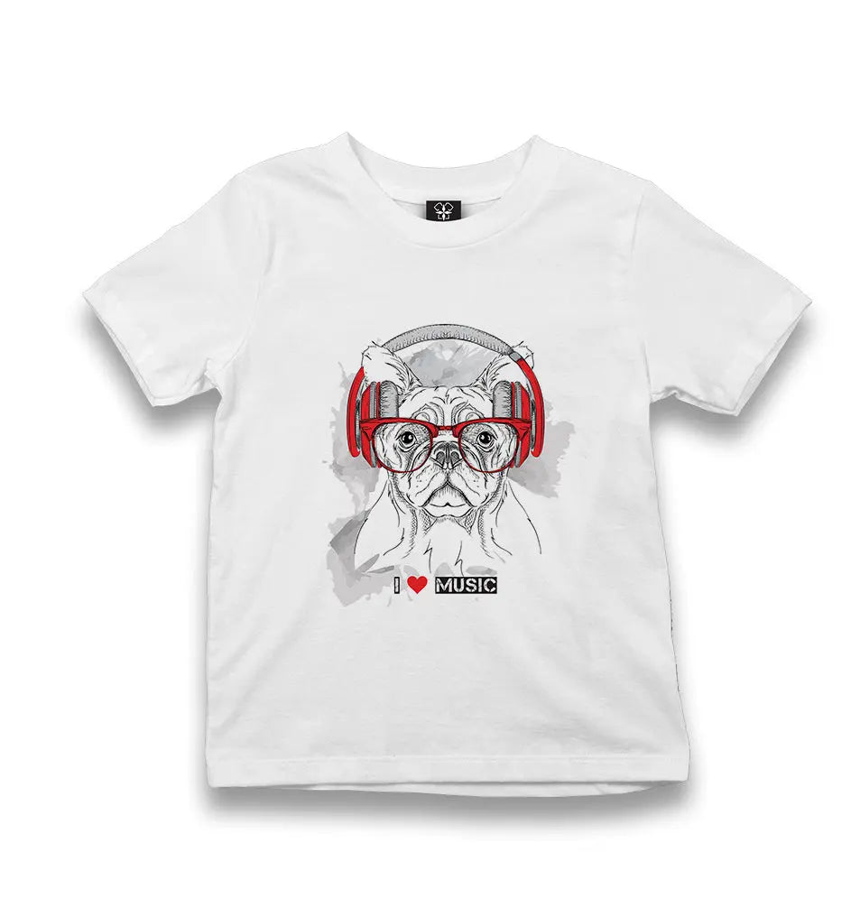 Dog - Music Kid's White Tshirt - Premium  from W.E.N.S. WIND - Just 5990! Shop now at W.E.N.S. WIND