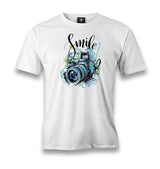 Camera - Photo Smile Men's White Tshirt - Premium  from W.E.N.S. WIND - Just 6490! Shop now at W.E.N.S. WIND