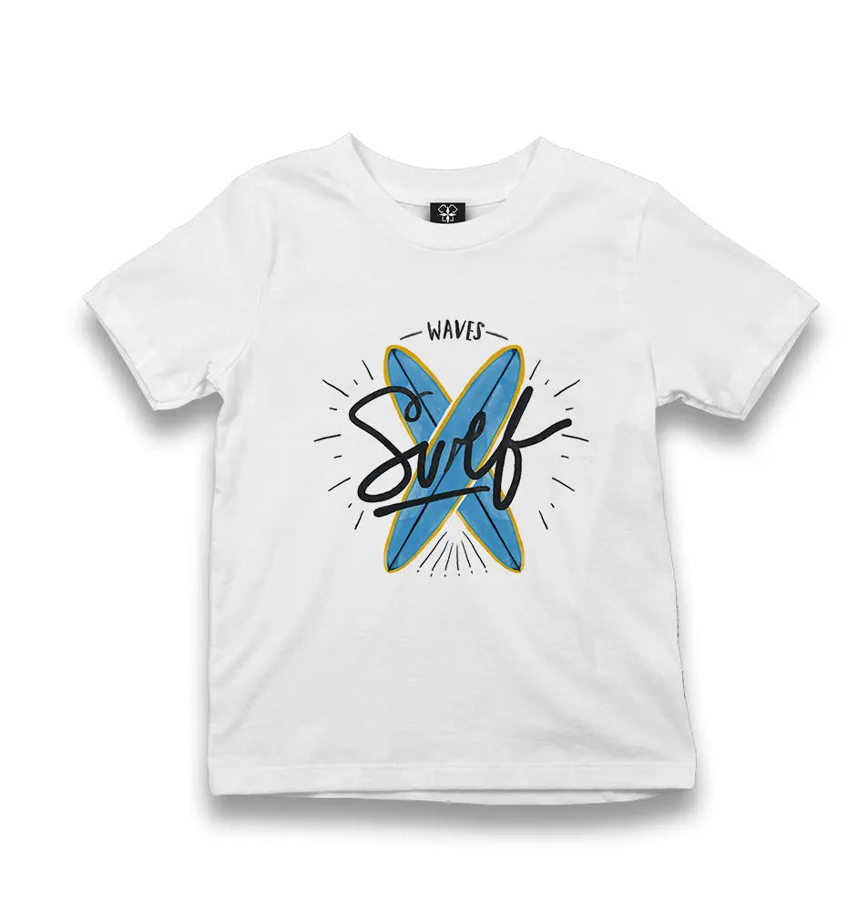 Waves Surf Kid's White Tshirt - Premium  from W.E.N.S. WIND - Just 5990! Shop now at W.E.N.S. WIND