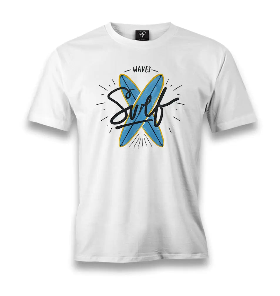 Waves Surf Men's White Tshirt - Premium  from W.E.N.S. WIND - Just 6490! Shop now at W.E.N.S. WIND
