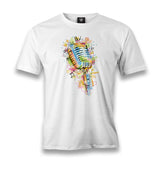 Microphone - Notes Men's White Tshirt - Premium  from W.E.N.S. WIND - Just 6490! Shop now at W.E.N.S. WIND