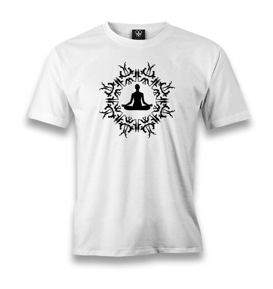 Yoga - Meditation Men's White Tshirt - Premium  from W.E.N.S. WIND - Just 6490! Shop now at W.E.N.S. WIND