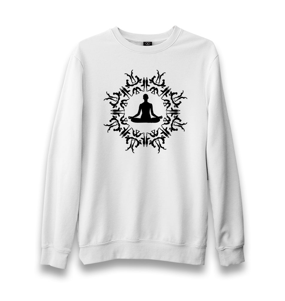 Yoga - Meditation Unisex White Sweatshirt - Premium  from W.E.N.S. WIND - Just 10990! Shop now at W.E.N.S. WIND