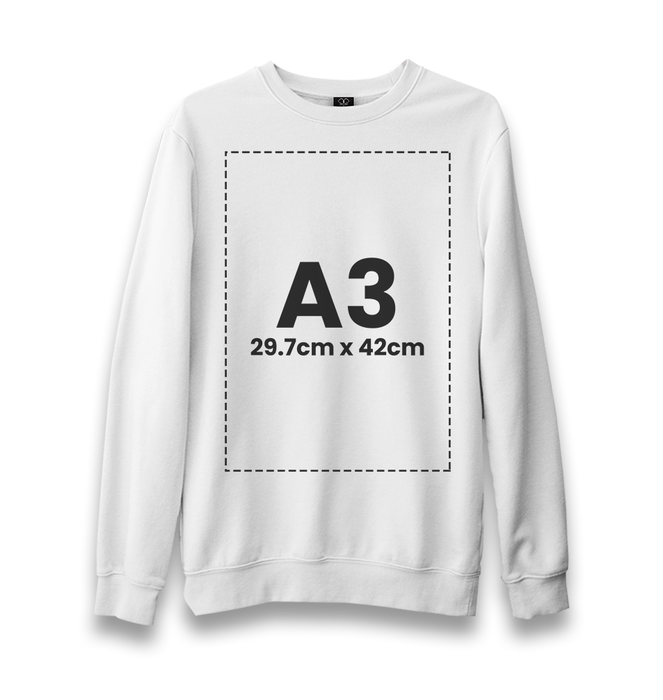 Customizable Adult Unisex White Sweatshirt - 1  Side - Premium  from W.E.N.S. WIND - Just 11490! Shop now at W.E.N.S. WIND