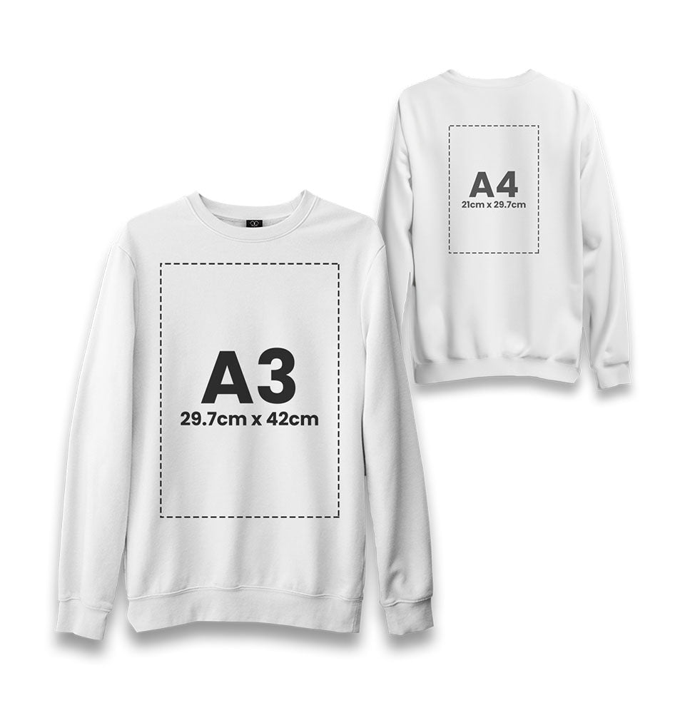 Customizable Adult Unisex White Sweatshirt - 2 Side - Premium  from W.E.N.S. WIND - Just 11990! Shop now at W.E.N.S. WIND