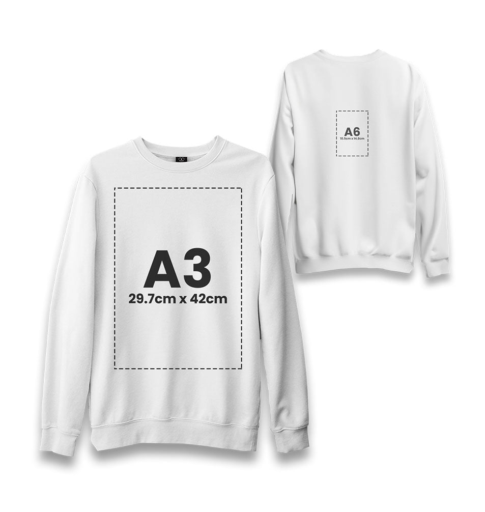 Customizable Adult Unisex White Sweatshirt - 2 Side - Premium  from W.E.N.S. WIND - Just 11990! Shop now at W.E.N.S. WIND