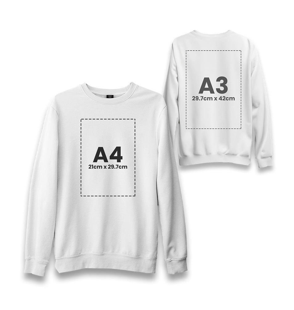 Customizable Adult Unisex White Sweatshirt - 2 Side - Premium  from W.E.N.S. WIND - Just 11990! Shop now at W.E.N.S. WIND