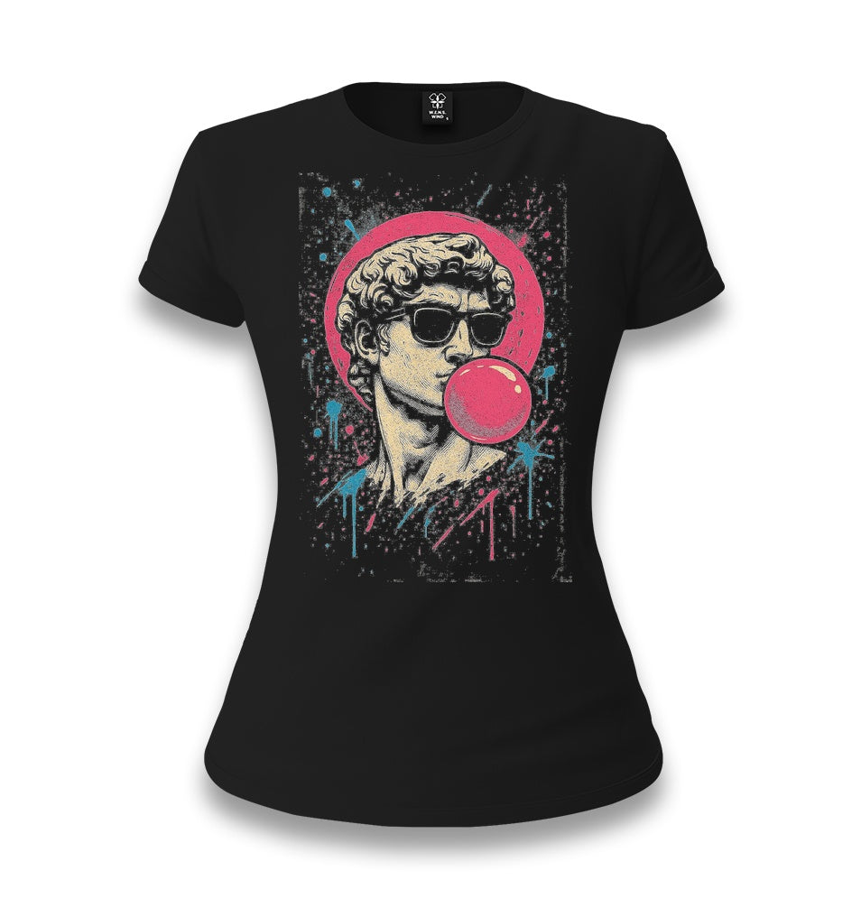 Leonardo Bubble Gum Women's Black T-shirt