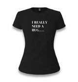 I Need a Huge Glass of Wine Women's Black T-shirt Graphic Print