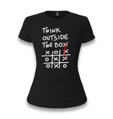 Think Outside the Box Women's Black T-shirt Graphic Print