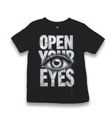 Open Your Eyes Kid's Black T-shirt