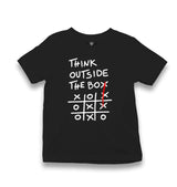 Think Outside the Box Kid's Black T-shirt Graphic Print
