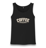 Coffee Weather Unisex Black Tank Top Graphic Print