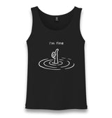 I'm Fine Unisex Black Tank Top Graphic Print