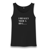 I Need a Huge Glass of Wine Unisex Black Tank Top Graphic Print
