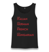 Dress Italian Drive German Kiss French Marry Turkish Unisex Black Tank Top Graphic Print