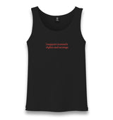 I Support Women’s Rights and Wrongs Unisex Black Tank Top Graphic Print