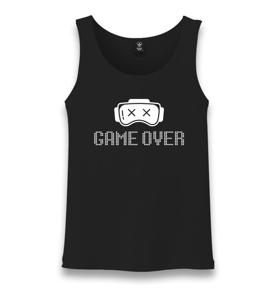 Game Over Eyes Unisex Black Tank Top Graphic Print
