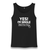 Yes I’m Single Start Free Trial Unisex Black Tank Top Graphic Print
