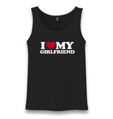 I Love My Girlfriend Unisex Black Tank Top Graphic Print