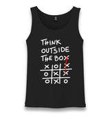 Think Outside the Box Unisex Black Tank Top Graphic Print