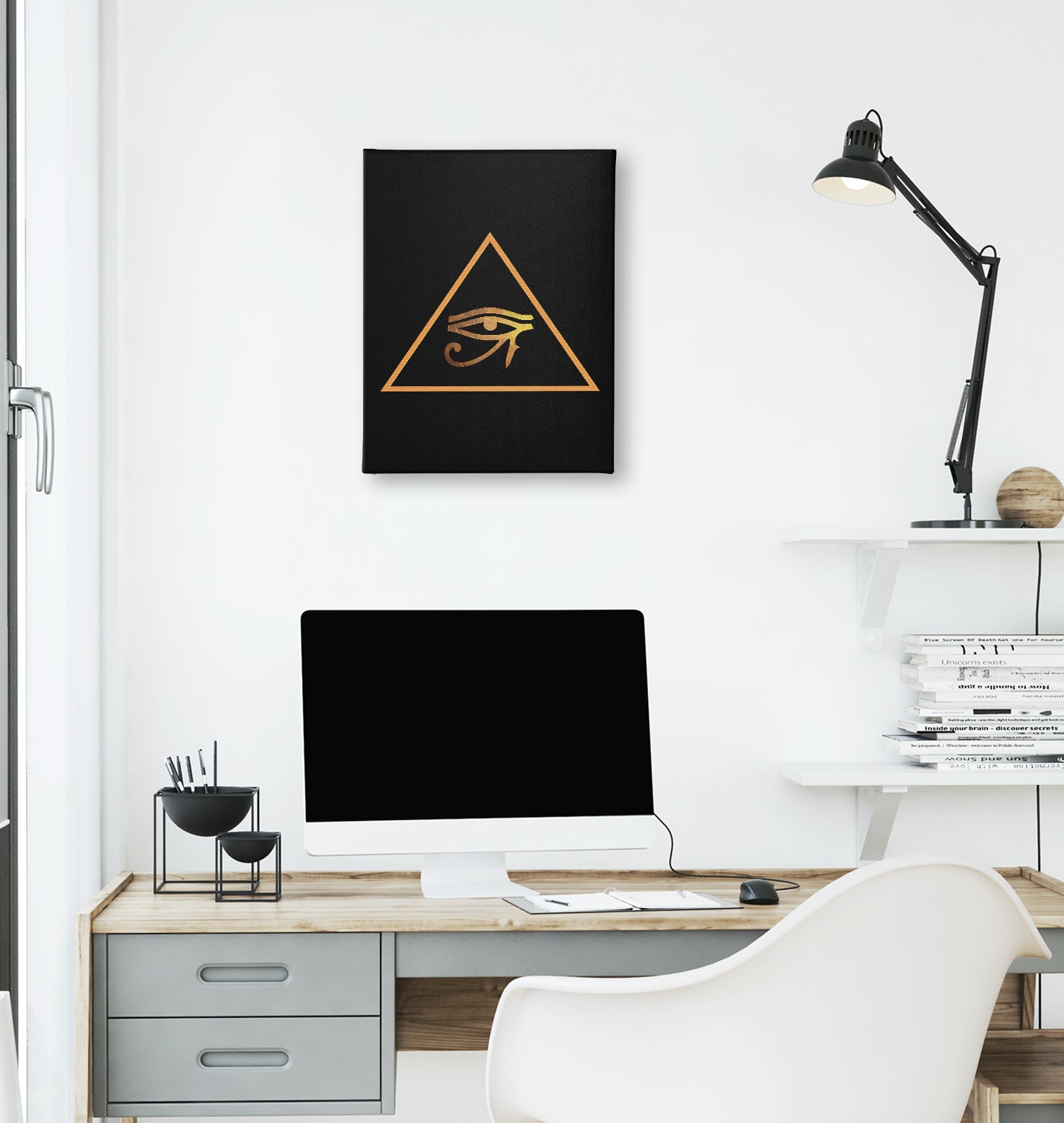 Eye of Ra Black Canvas Wall Art 35x40cm - Premium  from W.E.N.S. WIND - Just 7990! Shop now at W.E.N.S. WIND