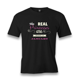 Real Princesses are Born in January Men's Black Tshirt - Premium  from W.E.N.S. WIND - Just 6490! Shop now at W.E.N.S. WIND