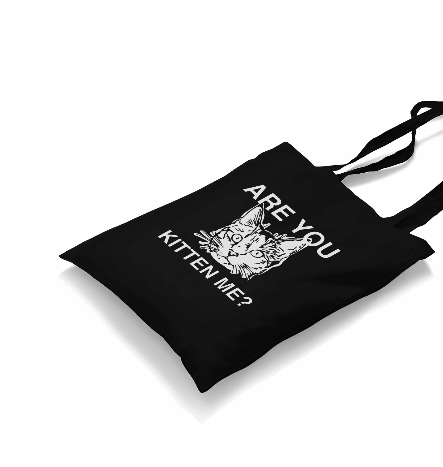 Are You Kitten Me Black Canvas Totebag - Premium  from W.E.N.S. WIND - Just 4990! Shop now at W.E.N.S. WIND