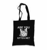 Are You Kitten Me Black Canvas Totebag - Premium  from W.E.N.S. WIND - Just 4990! Shop now at W.E.N.S. WIND