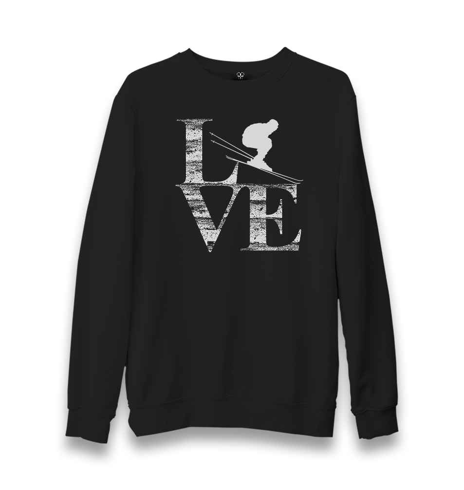 Love-Ski Unisex Black Sweatshirt - Premium  from W.E.N.S. WIND - Just 10990! Shop now at W.E.N.S. WIND