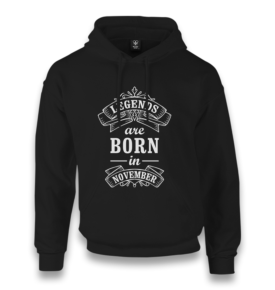 Legends are Born in November III Unisex Black Hoodie - Premium  from W.E.N.S. WIND - Just 11990! Shop now at W.E.N.S. WIND