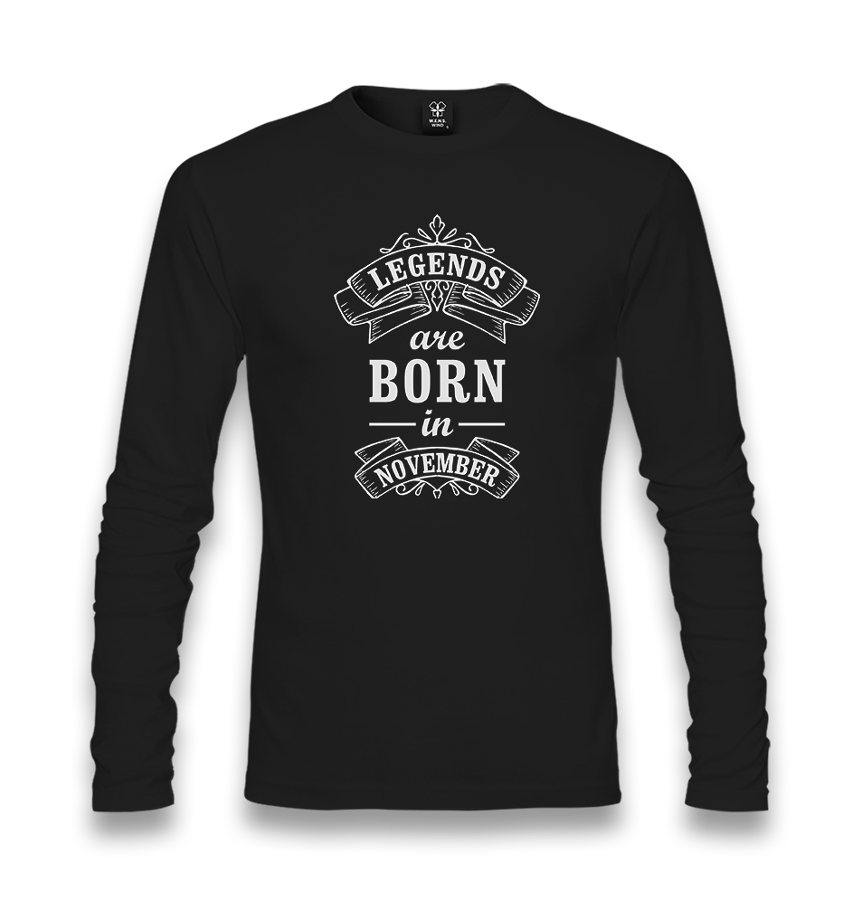 Legends are Born in November III Unisex Black Longsleeve - Premium  from W.E.N.S. WIND - Just 7990! Shop now at W.E.N.S. WIND