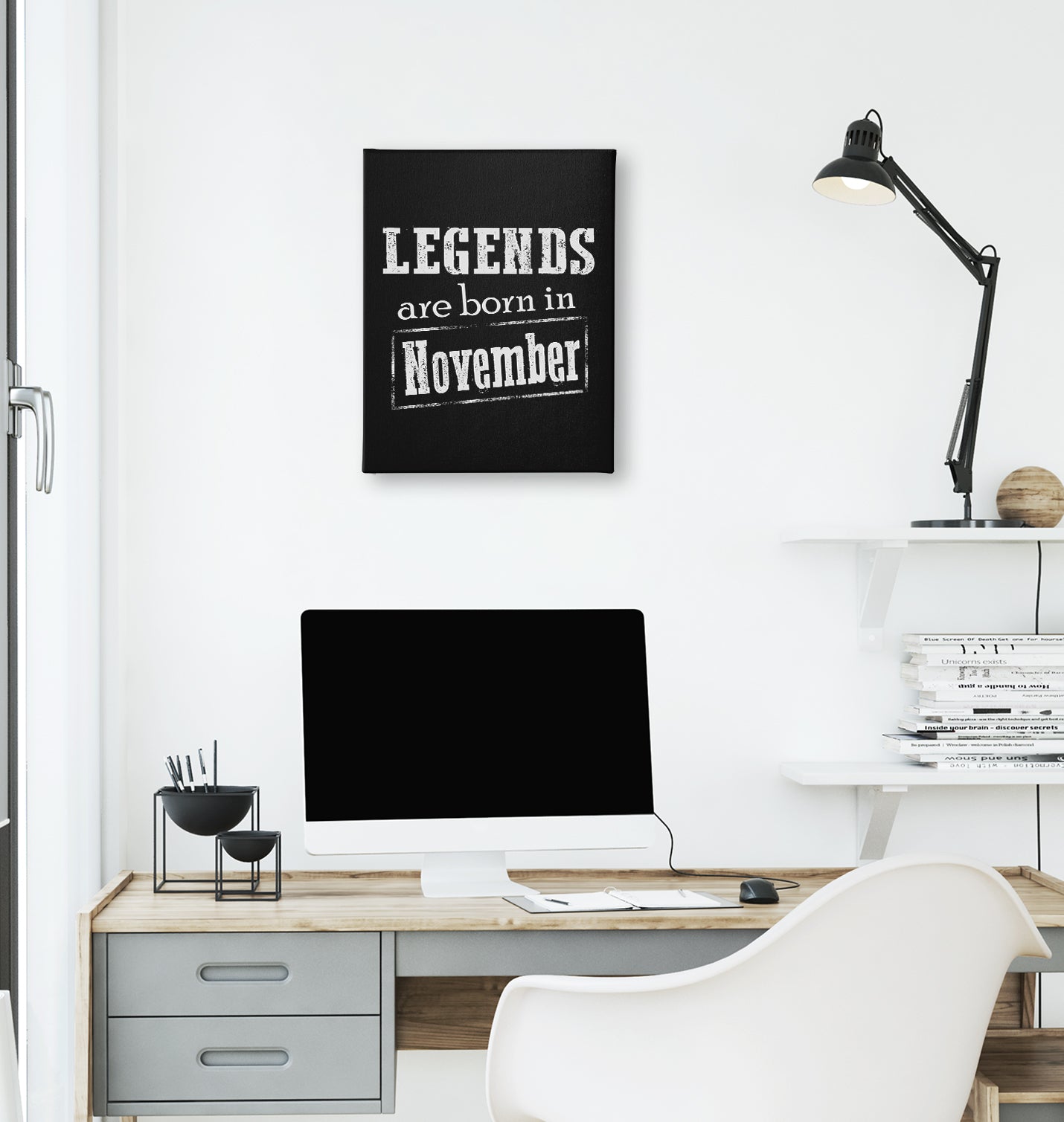 Zodiac - Born in November Vintage Black Canvas Wall Art 35x40cm - Premium  from W.E.N.S. WIND - Just 7990! Shop now at W.E.N.S. WIND