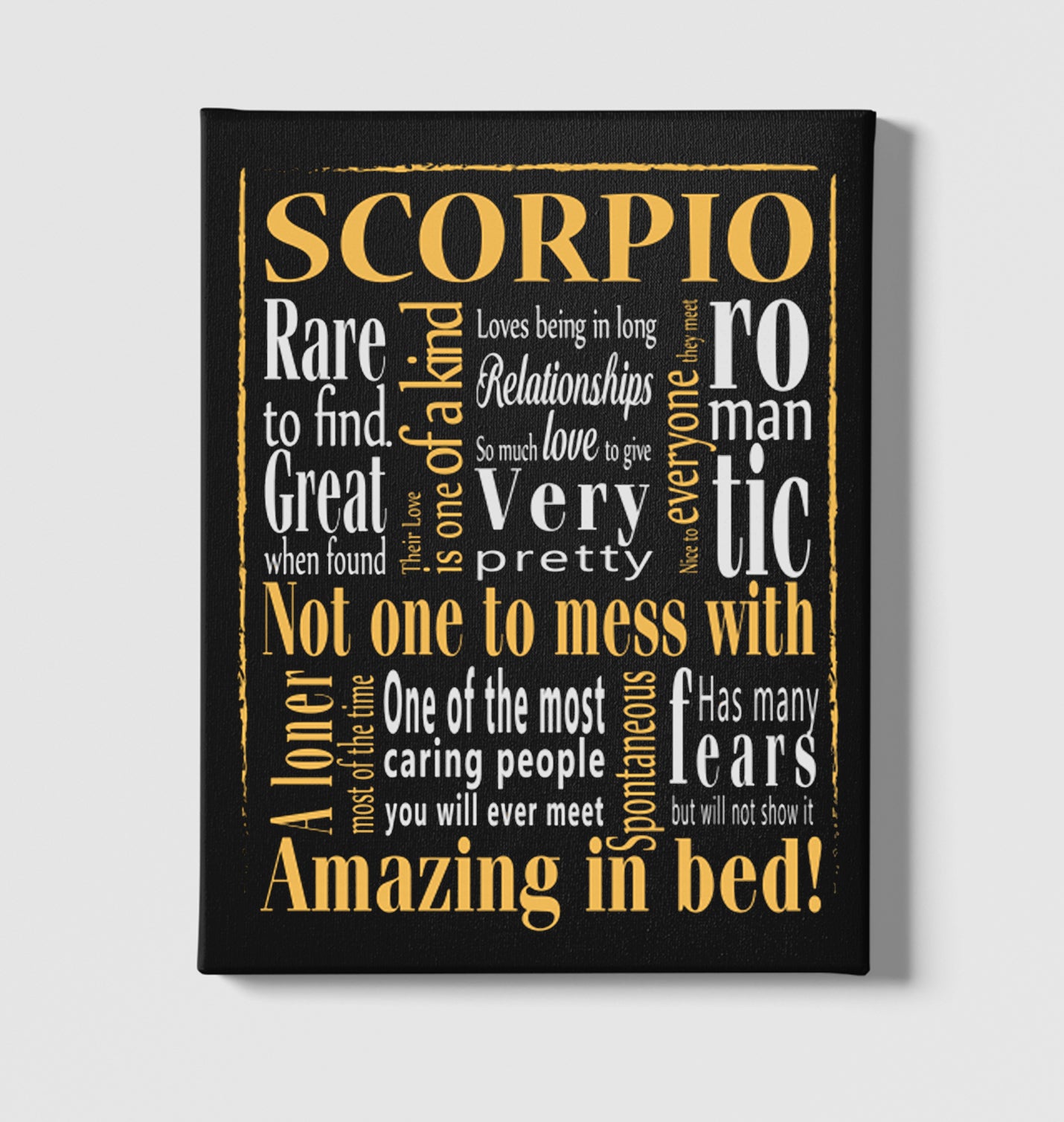 Zodiac - Scorpio Amazing Black Canvas Wall Art 35x40cm - Premium  from W.E.N.S. WIND - Just 7990! Shop now at W.E.N.S. WIND