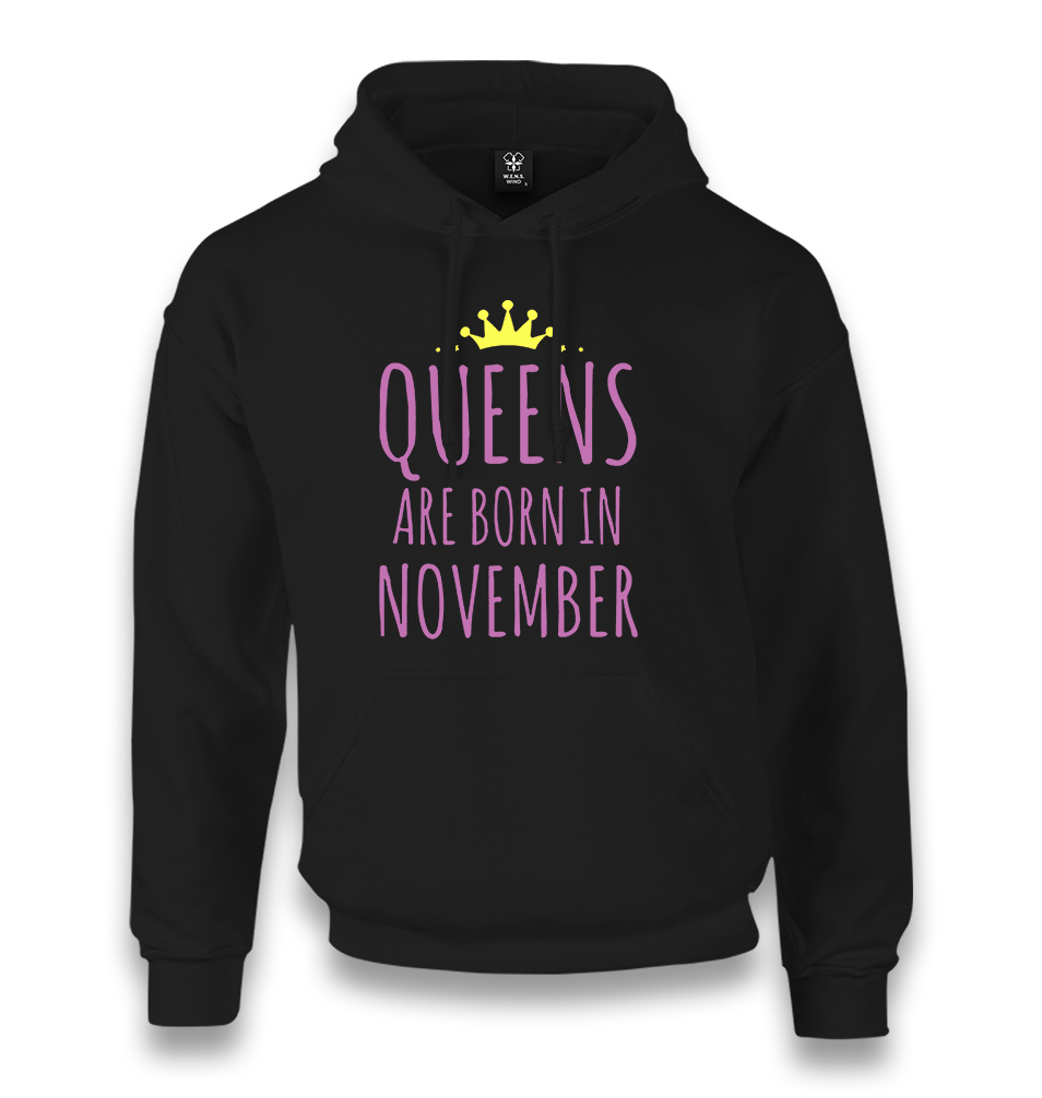 Queens are Born in November Unisex Black Hoodie - Premium  from W.E.N.S. WIND - Just 11990! Shop now at W.E.N.S. WIND