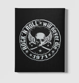 Rock N Roll Never Die Black Canvas Wall Art 35x40cm - Premium  from W.E.N.S. WIND - Just 7990! Shop now at W.E.N.S. WIND