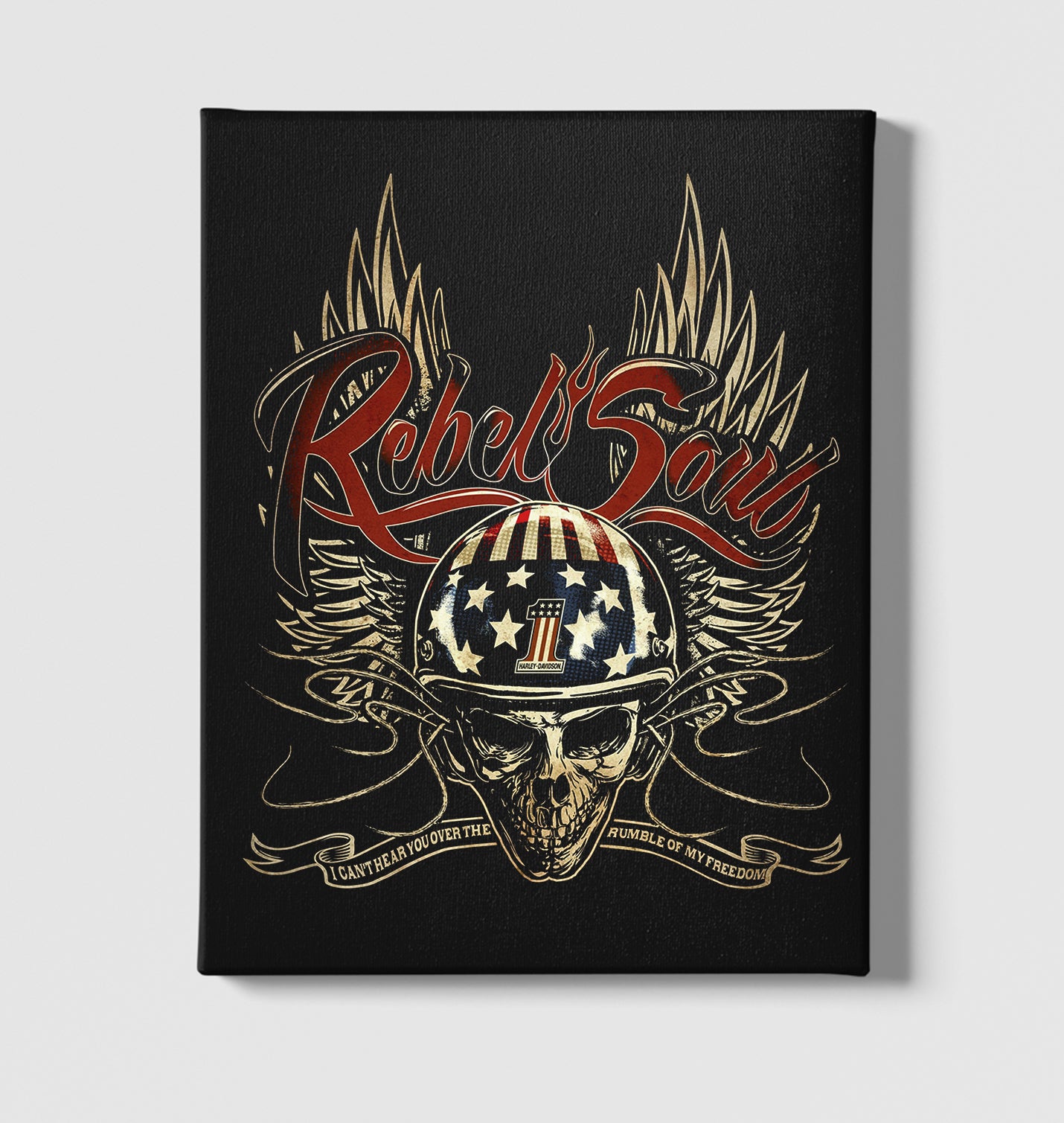 Motorcycle - Rebel Black Canvas Wall Art 35x40cm - Premium  from W.E.N.S. WIND - Just 7990! Shop now at W.E.N.S. WIND